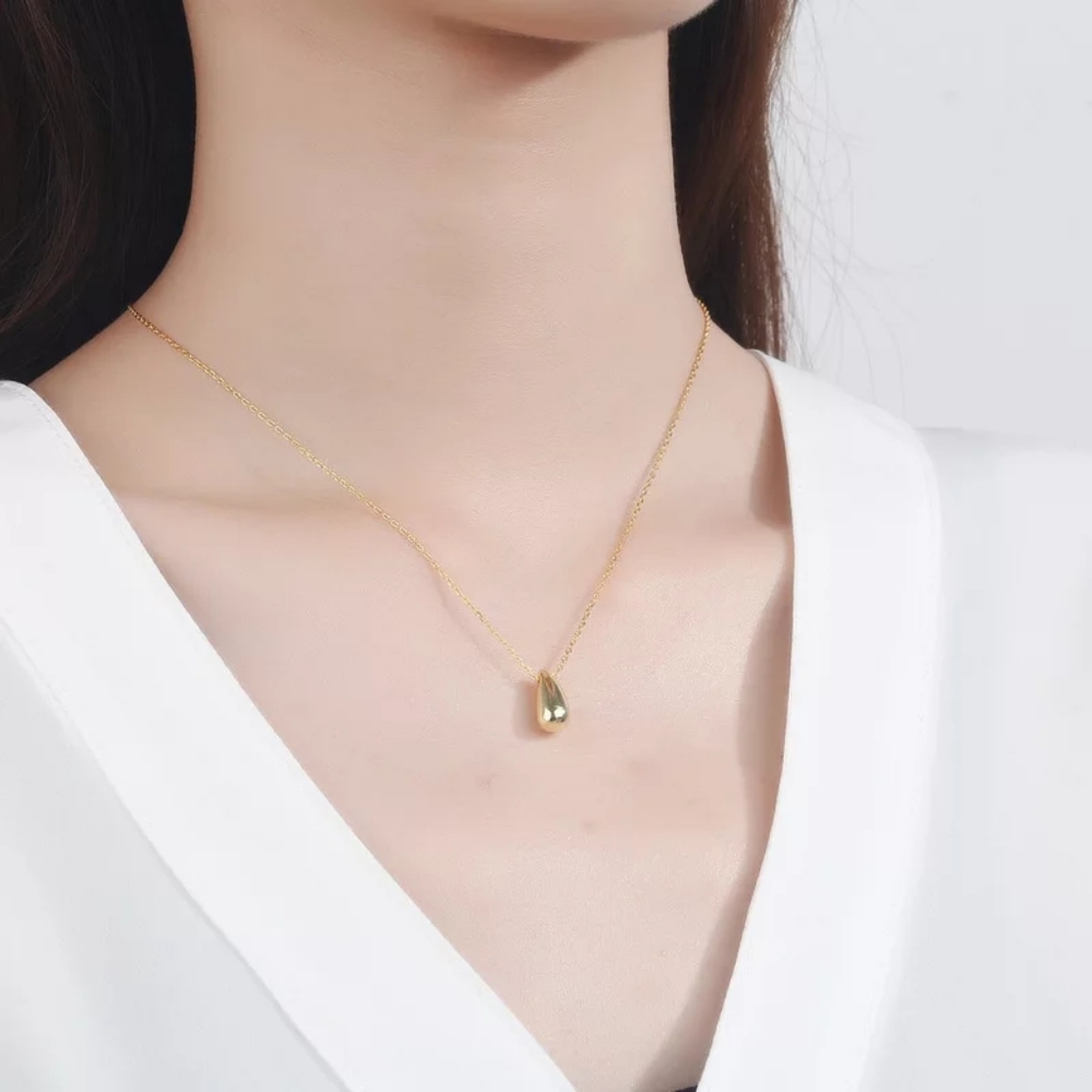 NEW Water Drop Necklace | 18k Gold Vermeil Over Sterling Silver - Picture 11 of 14
